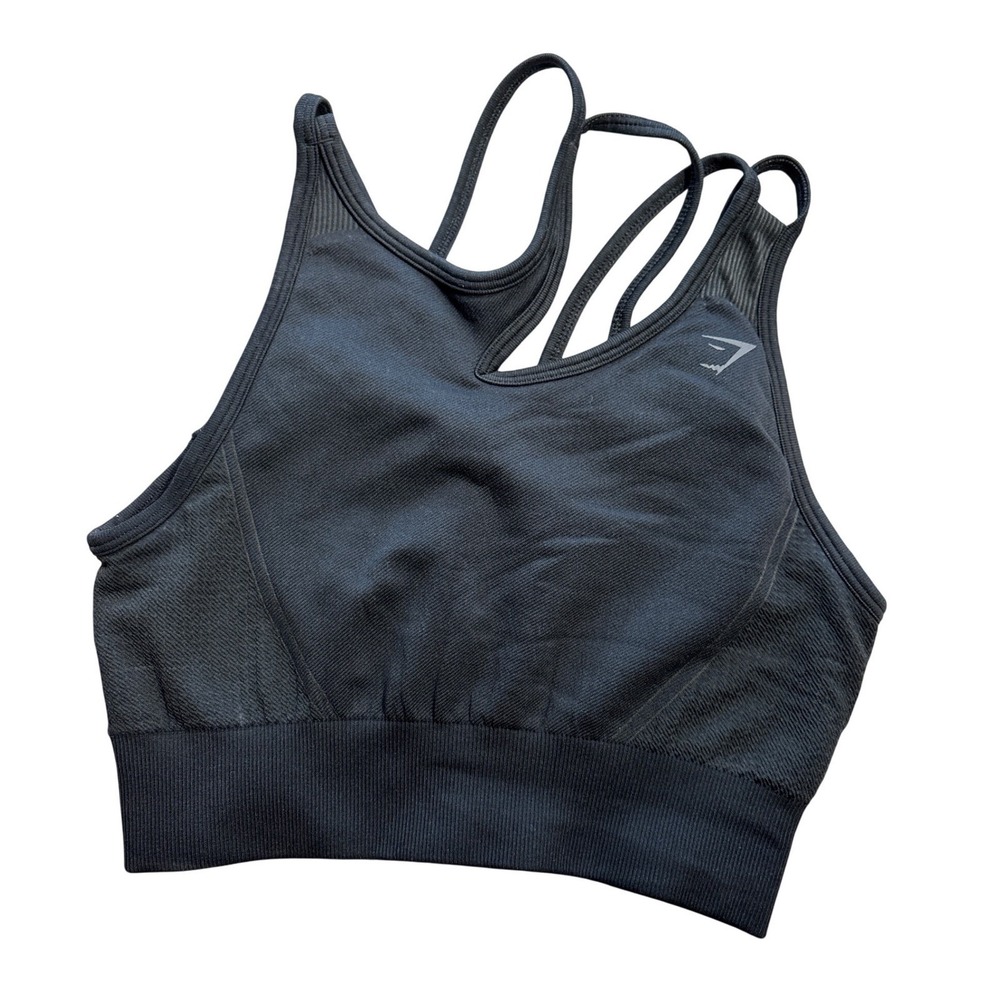 Gymshark M Vital Seamless 2.0 Sports Bra Black Multi-Strap‎ Workout Yoga Active